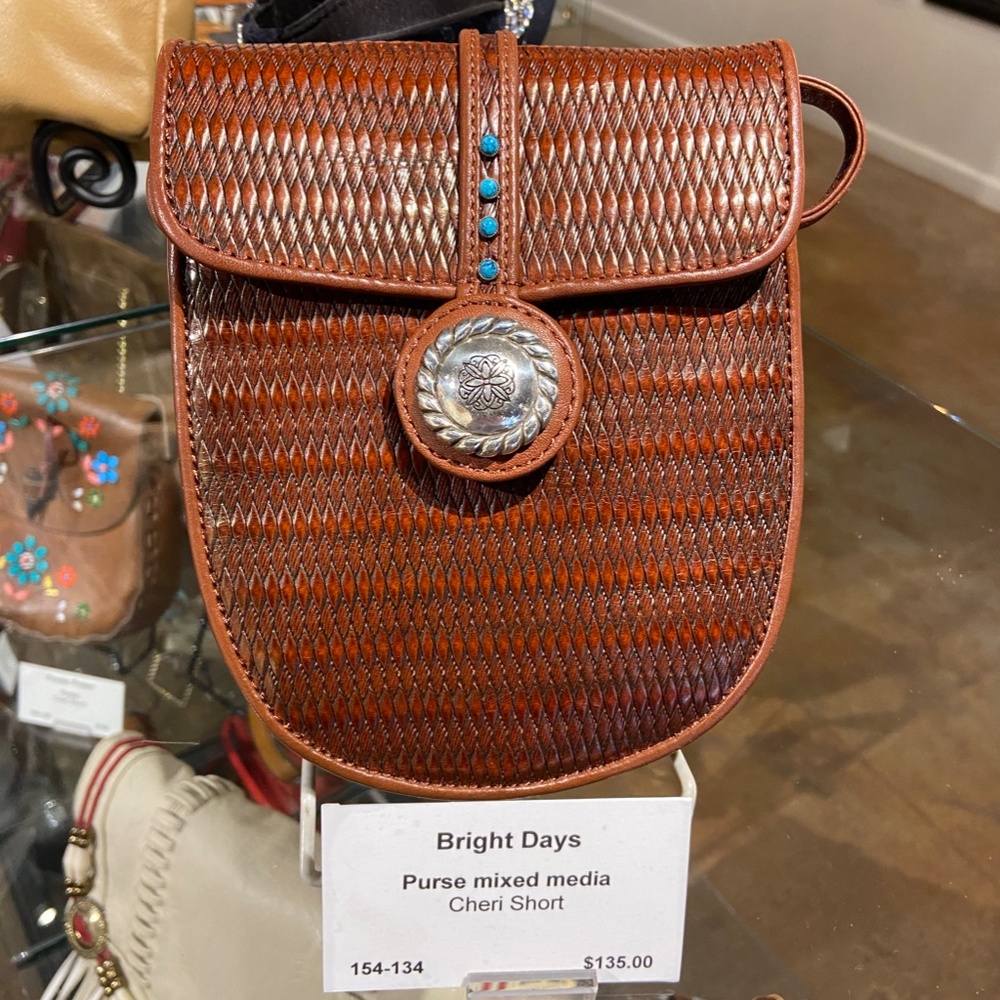 Brighton leather woven crossbody bag - Picture 3 of 10